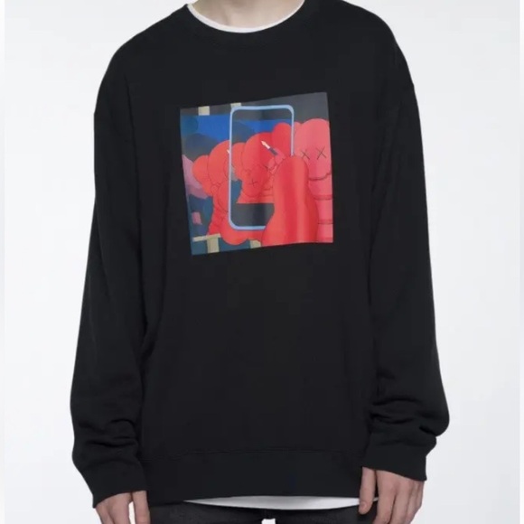 New UNIQLO KAWS x Andy Warhol Men's Black Cotton Crew Neck Sweatshirt hoodie XXL - Picture 2 of 6